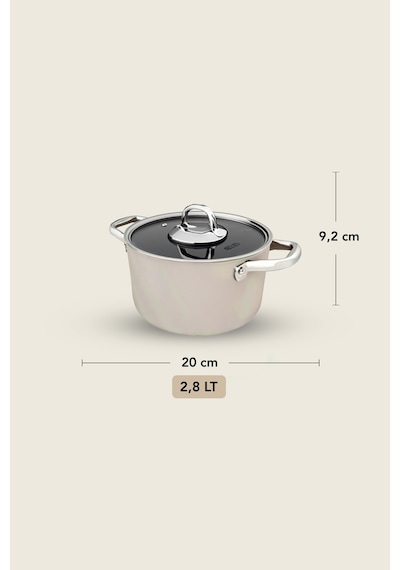 Esperanza Titanyum Derin Tencere 20 Cm Krem