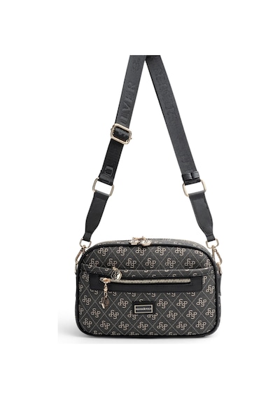 Silver & Polo Silver Polo Füme - Siyah Monogram Kadın Çapraz Çanta Sp1297