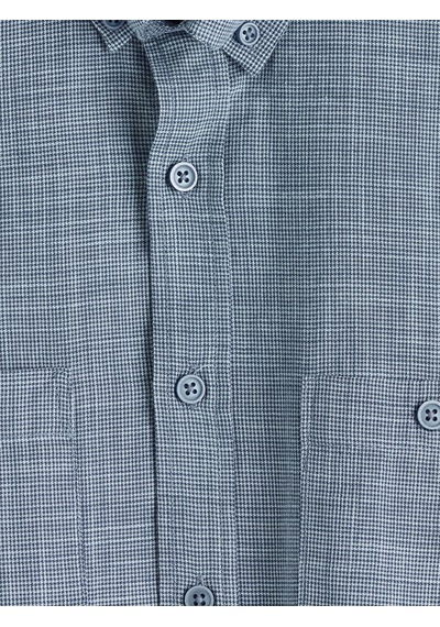 Lcwaıkıkı Classic Lacivert Regular Fit Erkek Keten Görünümlü Gömlek