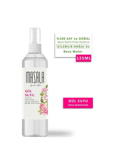 Masala %100 Doğal Yağlı Saf Biberiye + Gül + Lavanta Suyu 3 x 125 ML