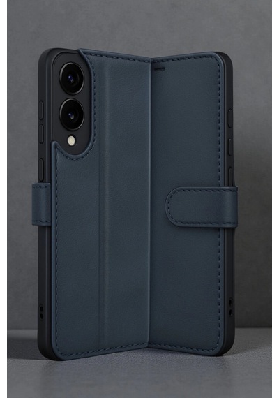 Samsung Uyumlu Galaxy S25 Edge Trend S Plus Kapaklı Kılıf Lacivert,