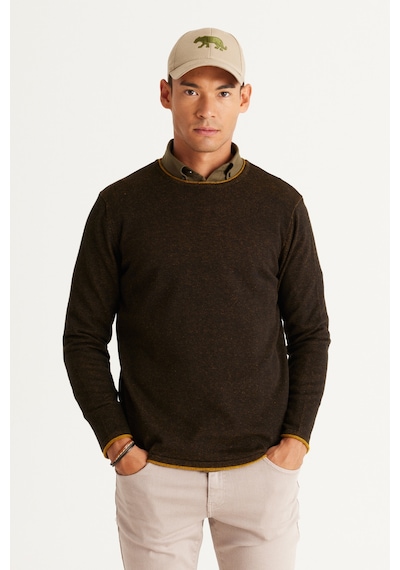 AC&Co / Altınyıldız Classics Erkek Sıyah-hardal Standart Fit Normal Kesim Bisiklet Yaka Pamuklu Triko Kazak Siyah - Hardal AC&Co / Altınyıldız Classics Erkek Sıyah-hardal Standart Fit Normal Kesim Bisiklet Yaka Pamuklu Triko Kazak Siyah - Hardal