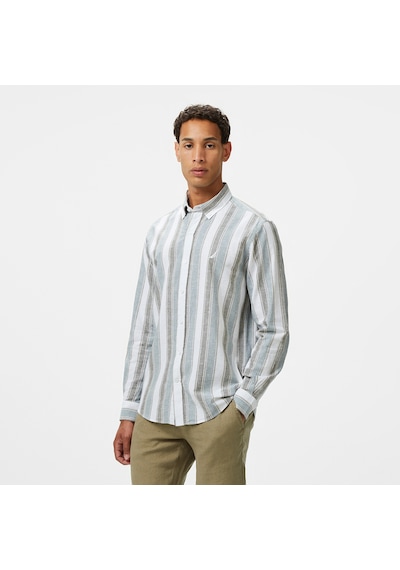 Nautica Erkek Yeşil Classic Fit Çizgili Gömlek Çizgili W55400t Yeşil