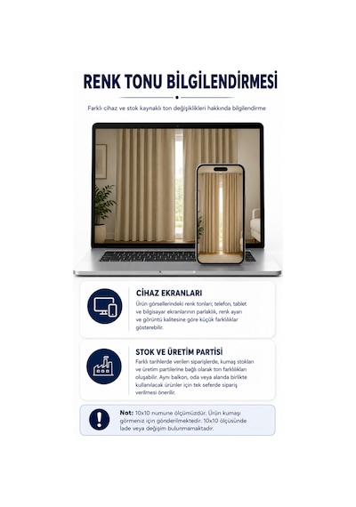 Suya Dayanıklı Kornişli Balkon Perdesi Modern Dış Mekan Fon Perde Bej Krem Bej - Krem