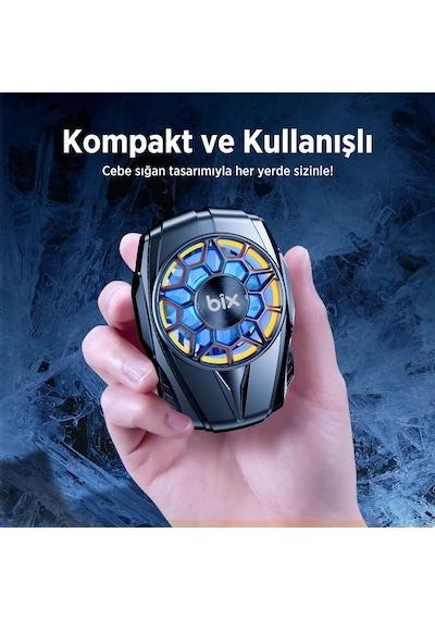 Bix Bxcp04g Bataryalı Telefon Soğutucu Sessiz Güçlü Fan Soğutma Cihazı