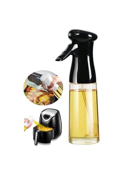 Pratik Püskürtmeli Sprey Cam Şişe Zeytinyağı Sirke Yağ Püskürtücü Yağdanlık 200 Ml - 1 Adet Siyah Diğer