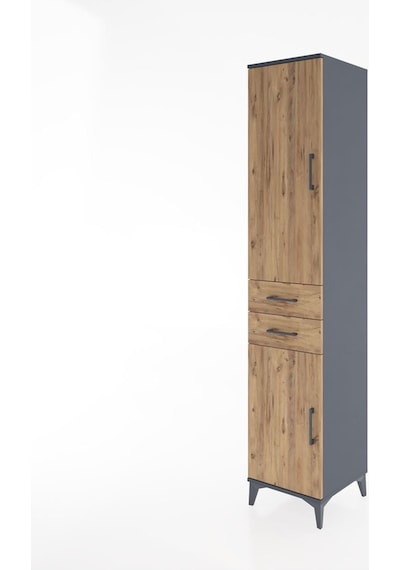 Hyperion Dolap 4 Raflı 2 Çekmeceli 2 Kapaklı 44x44x221 Antras... Antrasit