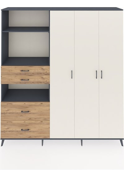 Hyperion Dolap 12 Raflı 4 Çekmeceli Tek Askılı 220x44x243 Antrasit-aytaşı/çam Aytası/atlas Çam - Antrasıt Hyperion Dolap 12 Raflı 4 Çekmeceli Tek Askılı 220x44x243 Antrasit-aytaşı/çam Aytası/atlas Çam - Antrasıt