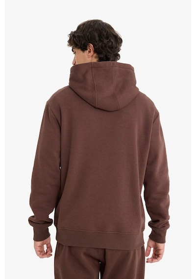 Defacto Regular Fit Kapüşonlu İçi Yumuşak Tüylü Kanguru Cepli Basic Düz Sweatshirt X8283az25aubn539 Kahve-bn539