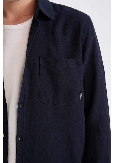 DeFacto %100 Pamuk Regular Fit Basic Düz Uzun Kollu Gömlek D7079AX25SPNV82