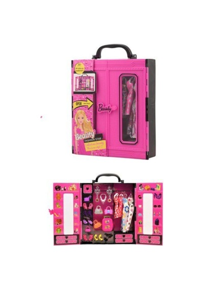 Dln Barbie Bebek Beauty Elbise Takı Gardrop Seti 30 Parça Gardolap Oyuncak