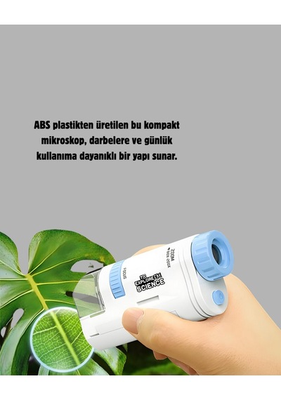 Taşınabilir Mini Mikroskop Led Işıklı 80x 200x Büyütmeli Ve Konsantrasyon Ayarlı