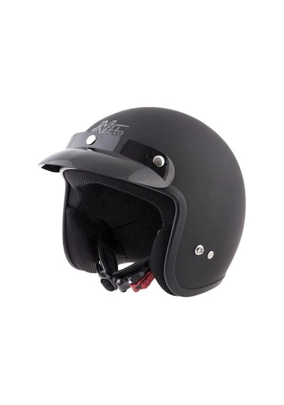 Motoanl Motosiklet Chopper Cruiser Abs Malzeme Ce Onaylı Güneş Vizörlü Yarım Açık Kask Siyah