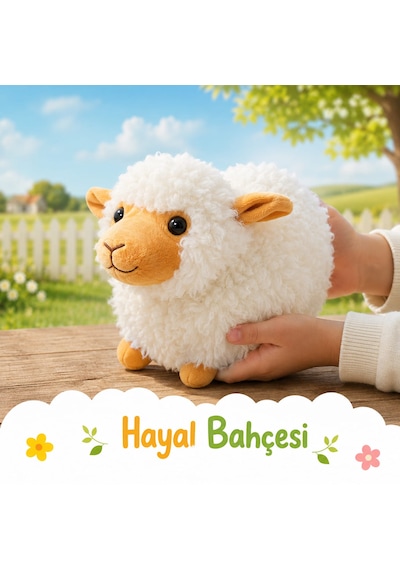 Peluş Kuzu 25cm 001 - Beyaz
