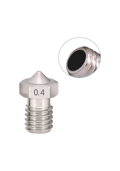 Koodmax 2 Adet 3d Yazıcı E3d V5-v6 Mk8 Extruder 0.4mm / 3mm Paslanmaz Çelik Nozzle M6