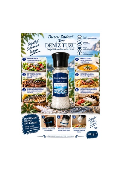 Deniz Tuzu Değirmen Kapak 200 Gr