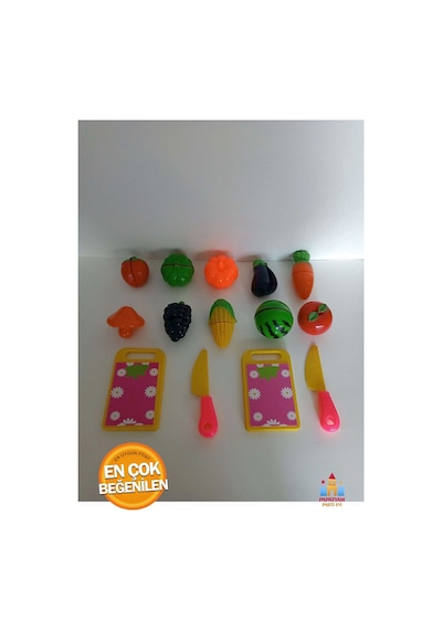 Oyuncak Kesilebilen Meyve Sebze Seti Şefin Mutfağı 24 Parçalı 2 Kesme Tahtalı Ve 2 Bıçaklı Set