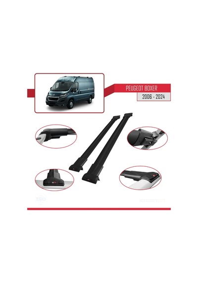 Peugeot Boxer 2006 Ve Sonrası İle Uyumlu Fly Model Ara Atkı Tavan Barı Siyah
