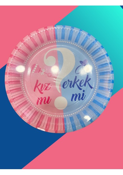 Bebek Cinsiyet Partisi Masa Seti 8 Li Tabak & 8 Li Bardak