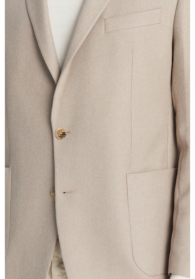 Erkek Bej Slim Fit Dar Kesim Mono Yaka Torba Cepli Blazer Ceket Bej