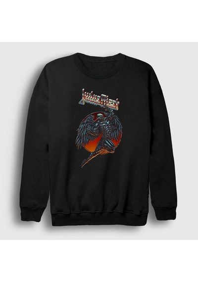 Presmono Unisex Angel Judas Priest Sweatshirt Siyah