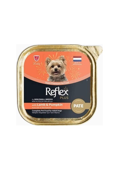 Reflex Plus Pate Kuzu Etli ve Balkabaklı Mini Küçük Irk Yetişkin Köpek Maması 85 G