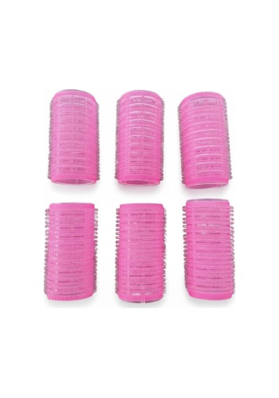 Caş Dekorasyon Pembe Renk 6'lı Küçük Boy Bigudi Set Pembe
