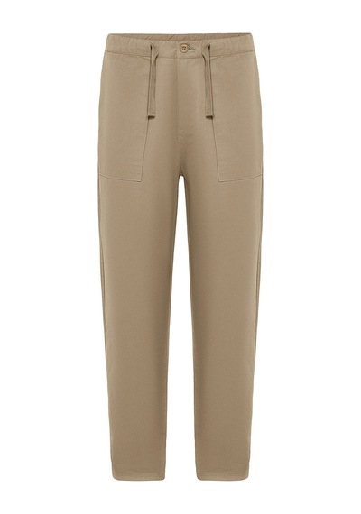 Vamos Baggy Fit Gabardin Pantolon Taba