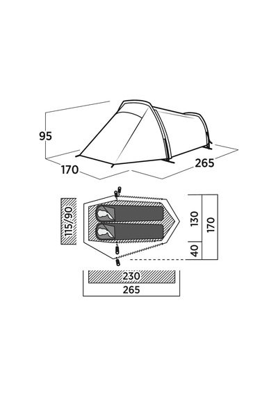 Easy Camp Sarek 2 Compact Blackroom 2 Kişilik Çadır Beyaz - Kırmızı