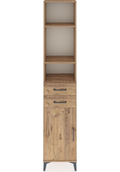Arges Dolap 4 Raflı 2 Çekmeceli Tek Kapaklı 44x30x221 Çam-çam Çam