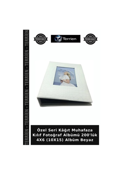 Özel Seri Kâğıt Muhafaza Kılıf Fotoğraf Albümü 200'lük 4x6 10x15 Albüm Beyaz