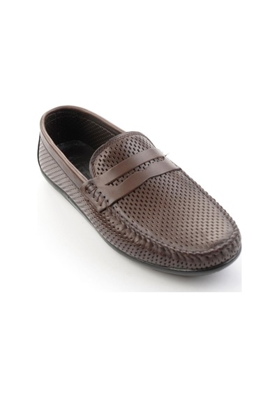 Kahve Hakiki Deri Erkek Loafer Ayakkabı E01697033003 Kahve