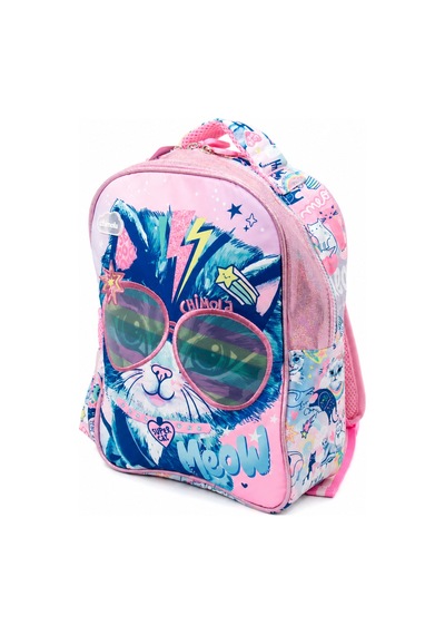 Chımola Cat Wıth Glasses Sırt Çantası 12" Çok Renkli