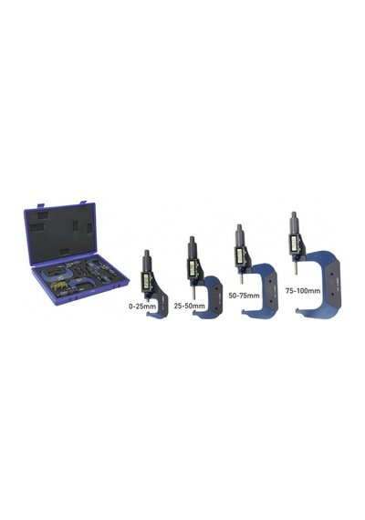 Bts Bts03107 4 Lü Dijital Mikrometre Seti 0.001 Mm Hassasiyet Profesyonel Ölçüm Cihazı