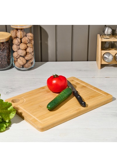 Naturalovee Bambu Kesme Tahtası - Bej - 33x23x1,5 Cm Renkli