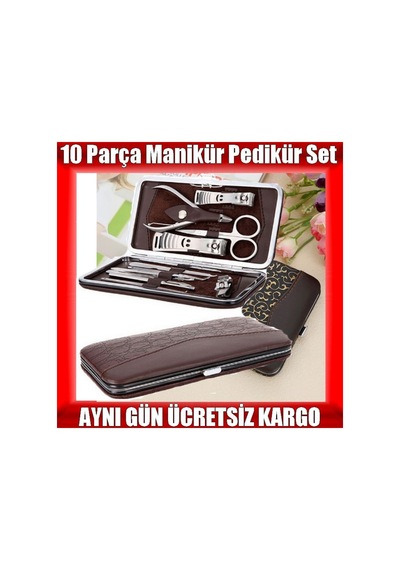 Çantalı Tırnak Bakım Manikür Pedikür Seti 10 Parça