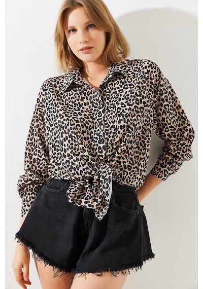 Shade Kadın Leopar Desenli Gömlek Mbms008 60501008 - Leopar