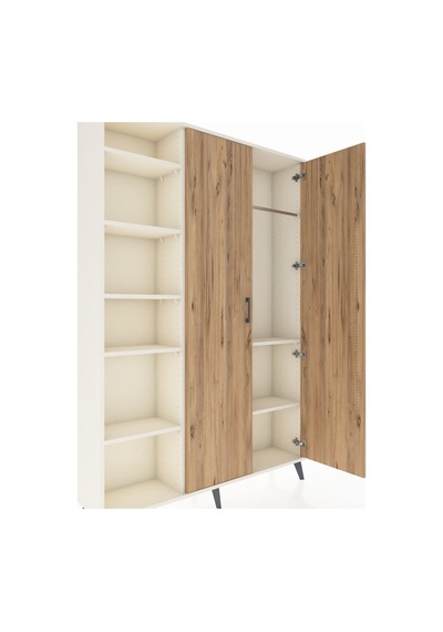 Arges Dolap 7 Raflı 2 Kapaklı Tek Askılı 132x30x195 Aytaşı-ça... Aytaşı