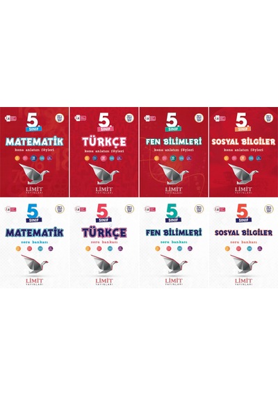 Limit 2025 5. Sınıf Matematik + Türkçe + Fen + Sosyal Konu Anlatım + Soru Seti 8 Kitap Güncel Müfredat