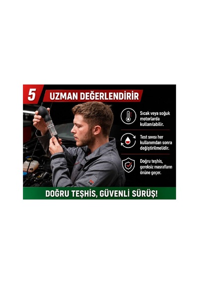 Co₂ Conta Kaçak Tespit Seti Silindir Kapak Motor Yanma Gazı Kontrolü