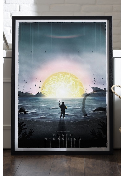 Death Stranding Siyah Ahşap Çerçeveli Poster, Dekoratif Oyun Duvar Tablosu