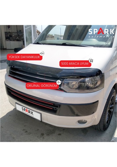 Volkswagen Transporter T5 2009-2014 Yıl Aralığı Uyumlu Kaput Rüzgarlığı 4mm Siyah