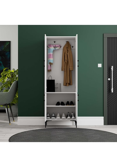 5030 Royal 4 Kapaklı 5 Askılı Portmanto Beyaz
