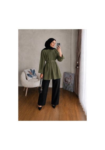Unika Boutique Kemer Detaylı Gömlek Haki