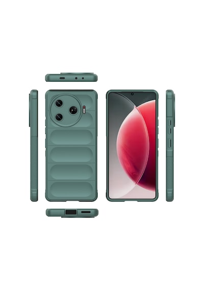 Goocamp Tecno Spark 30 Pro Kılıf Esnek Tpu Oyuklu Arka Yüzey Tasarımlı Etnik Silikon Lacivert
