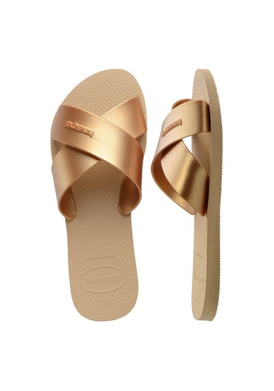 Aqua Metallic Golden Kadın Terlik-6566 Altın
