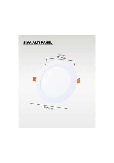 Ac Aydınlatma 12w Sıva Altı Yuvarlak Slim Led Panel 4000k Gün Işığı - 2 Adet Diğer