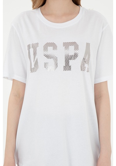U.S. Polo Assn. Kadın Beyaz Bisiklet Yaka Basic Tişört 50300850-VR013