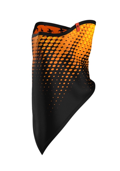 Baskılı Üçgen Maske Snowboard, Kayak, Motosiklet, Bisiklet Polarlı Kar Maskesi Siyah - Turuncu