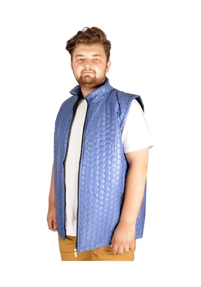 Mode Xl Büyük Beden Erkek Yelek Basic Hexagon 21601 Indigo 001